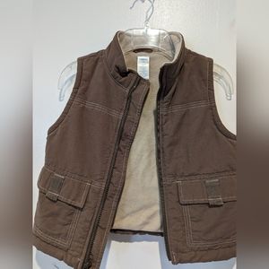 Gymboree Brown Toddler Fleece Vest XS Gently Loved (Younger Sibling)